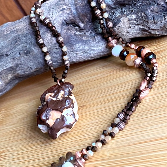 Gobi Desert Agate Multi Gemstone Necklace - Picture 6 of 9